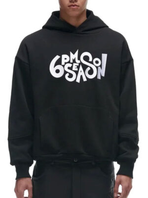 6PM Season Black Fleece Pullover Hoodie