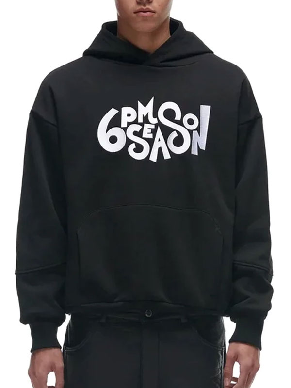 6PM Season Black Fleece Pullover Hoodie
