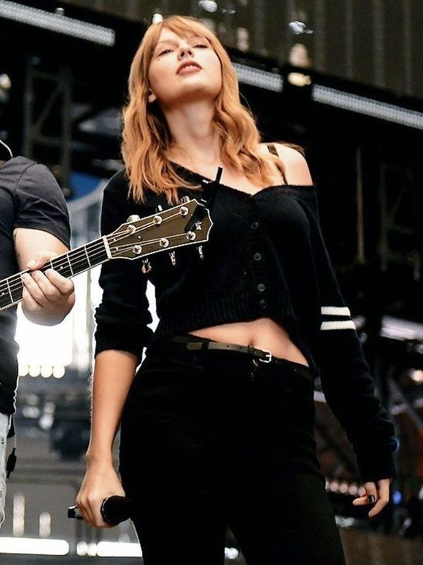American Singer Taylor Swift Short Body Black Cardigan