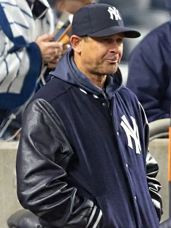 Aaron Boone New York Yankees Varsity Wool Leather Jacket