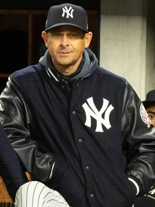 Aaron Boone New York Yankees Varsity Wool Leather Jacket