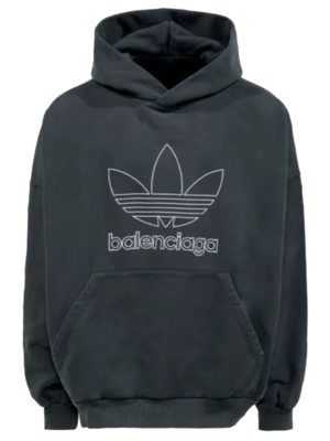 Adidas Balenciaga Oversized Black Pullover Hoodie