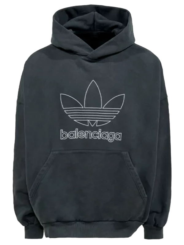 Adidas Balenciaga Oversized Black Pullover Hoodie