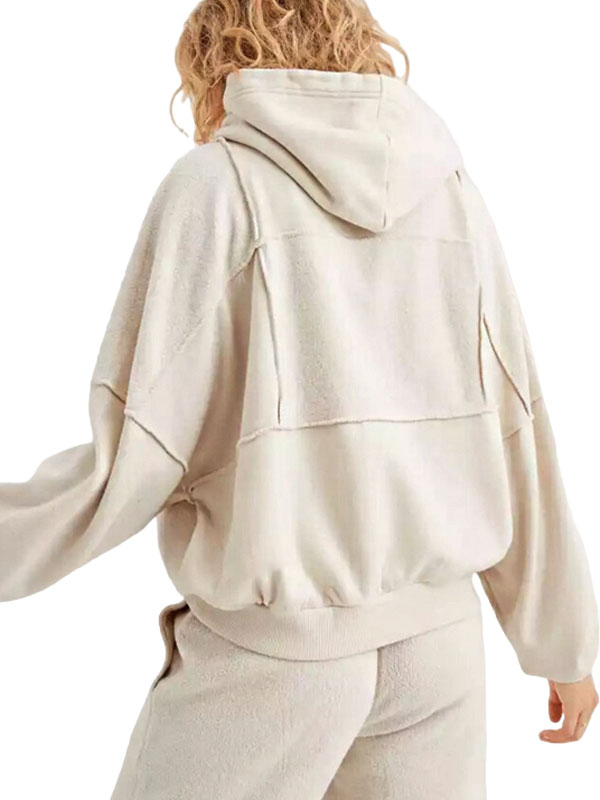 Aerie Sherpa Patchwork Fleece Oversized Pullover Hoodie