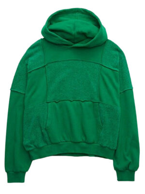 Aerie Sherpa Patchwork Fleece Oversized Pullover Hoodie