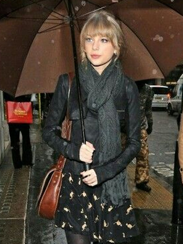 American Singer Taylor Swift Black Snuff Leather Jacket