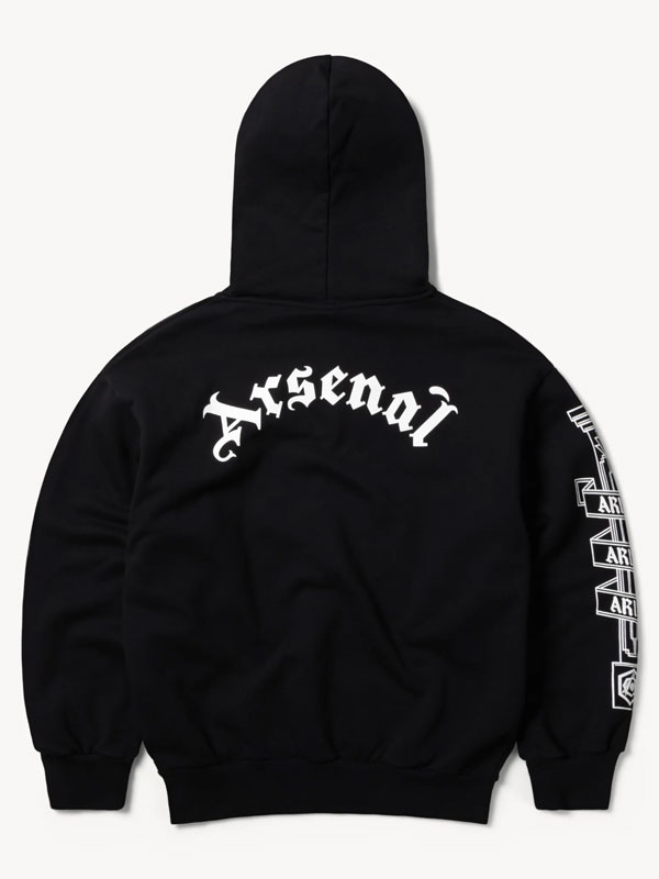 Arsenal X Aries Column Black Fleece Pullover Hoodie