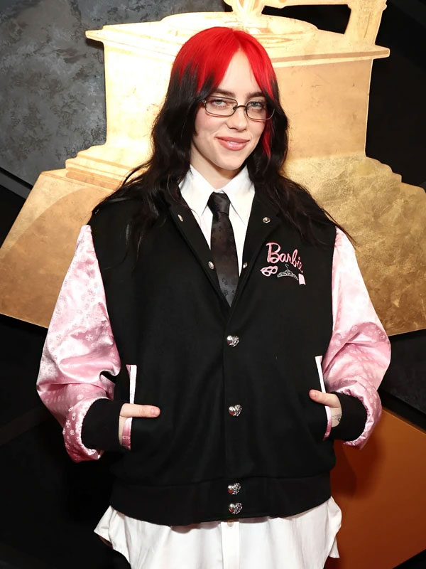Billie Eilish Barbie Black Pink Bomber Jacket