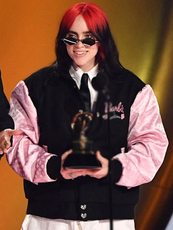 Billie Eilish Barbie Black Pink Bomber Jacket