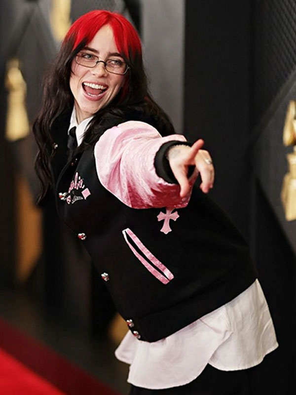 Billie Eilish Barbie Black Pink Bomber Jacket