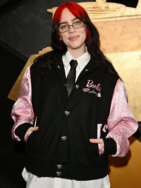 Billie Eilish Barbie Black Pink Bomber Jacket