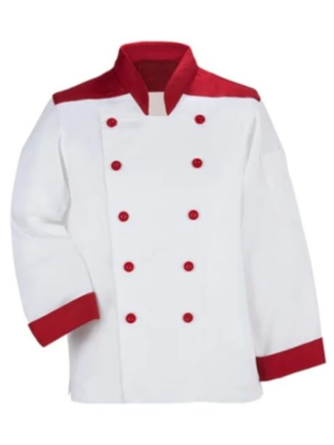Christmas Special Chef White Red Cotton Coat