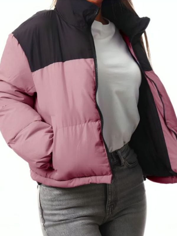 Dakota Guppy Murder in a Small Town Pink Black Puffer Jacket