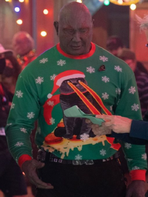 Dave Bautista Drax Christmas Green Sweater