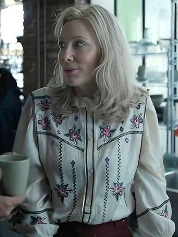 Disclaimer Cate Blanchett Floral Embroidered White Shirt