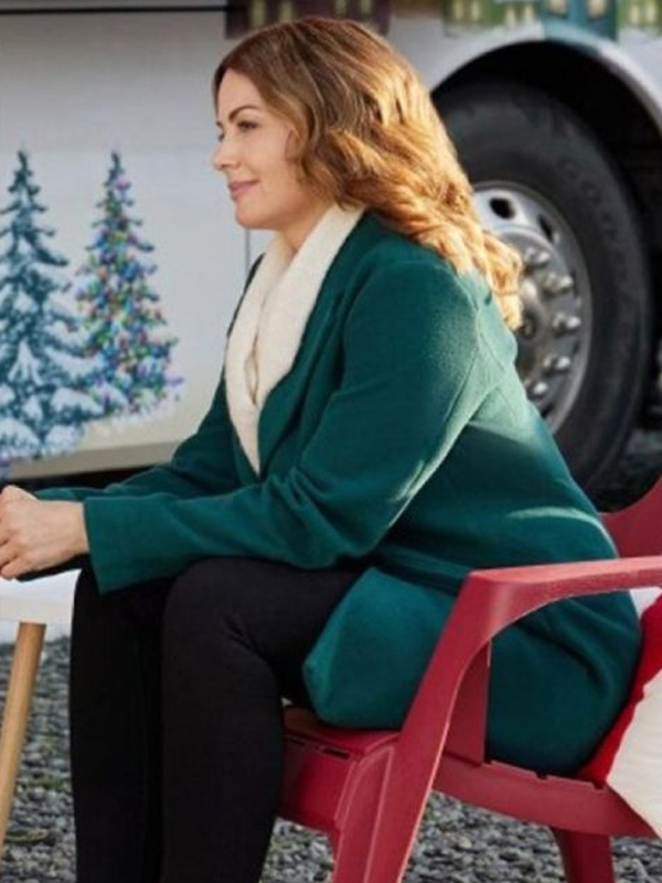 Erica Durance Ms Christmas Comes To Town Trench Coat