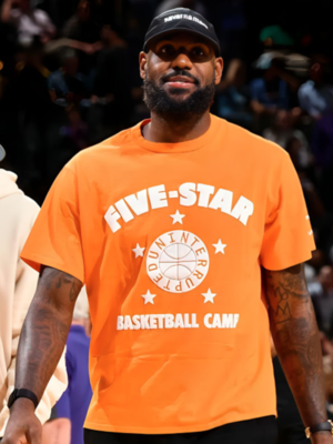 Five Star Basketball Camp LeBron James Orange T-Shirt