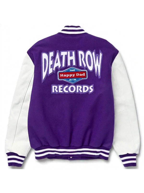 Happy Dad x Death Row Records Wool and Leather Varsity Jacket