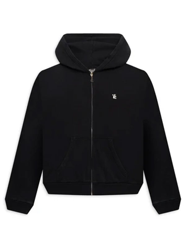 Hellstar Essentials Black Fleece Zip-Up Hoodie
