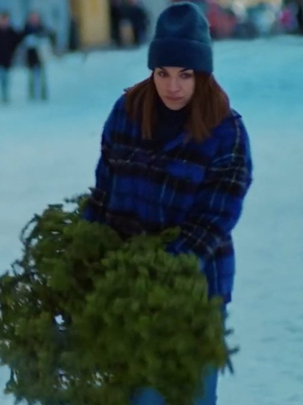 Ida Elise Broch Home For Christmas S02 Blue Plaid Jacket