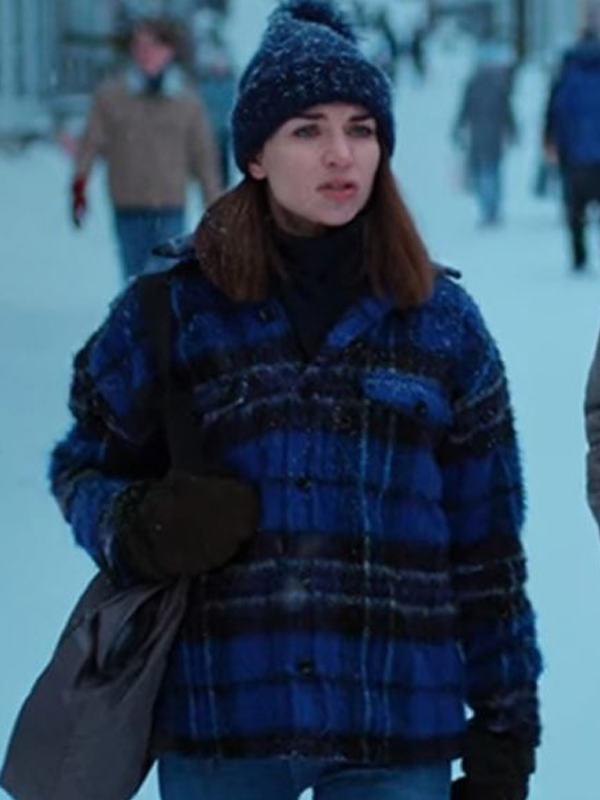 Ida Elise Broch Home For Christmas S02 Blue Plaid Jacket