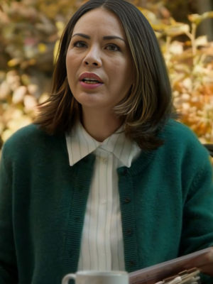 Janel Parrish Haunted Wedding Green Fleece Cardigan
