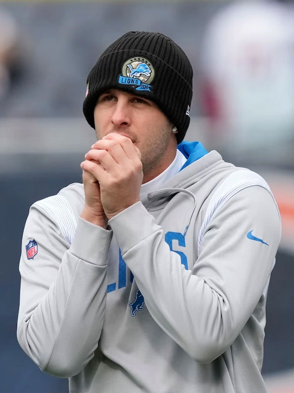 Jared Goff Detroit Lions Grey Fleece Pullover Hoodie