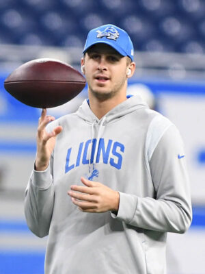 Jared Goff Detroit Lions Grey Fleece Pullover Hoodie