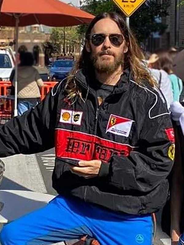 Jared Leto Ferrari Vintage F1 Black Bomber Jacket