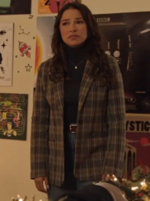 Jessica Parker Kennedy Under The Christmas Sky Plaid Blazer