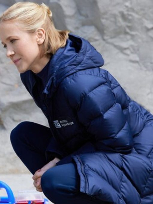 Jessy Schram Mystic Christmas Puffer Hooded Jacket