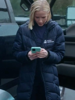 Jessy Schram Mystic Christmas Puffer Hooded Jacket