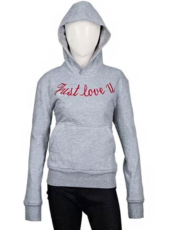 Just Love You Fleece Grey Pullover Hoodie