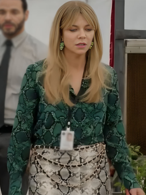 kaitlin-olson-high-potential-snake-print-green-shirt-1