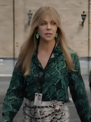 Kaitlin Olson High Potential Snake Print Green Shirt
