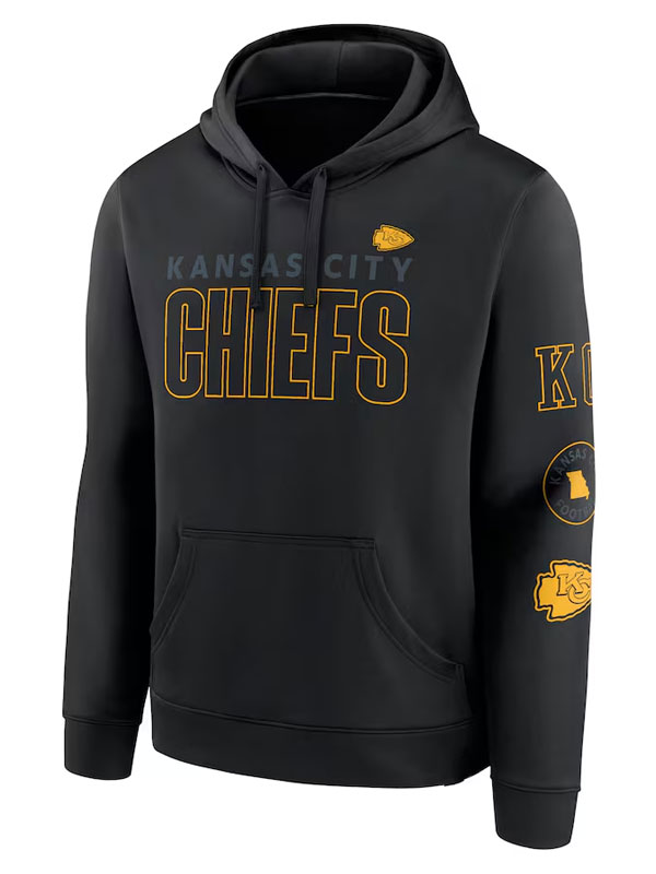 Kansas City Chiefs Blackout Fleece Pullover Hoodie
