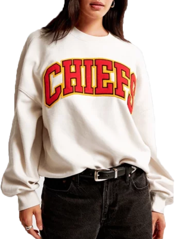 Kansas City Chiefs Graphic Crew Beige Sweatshirt