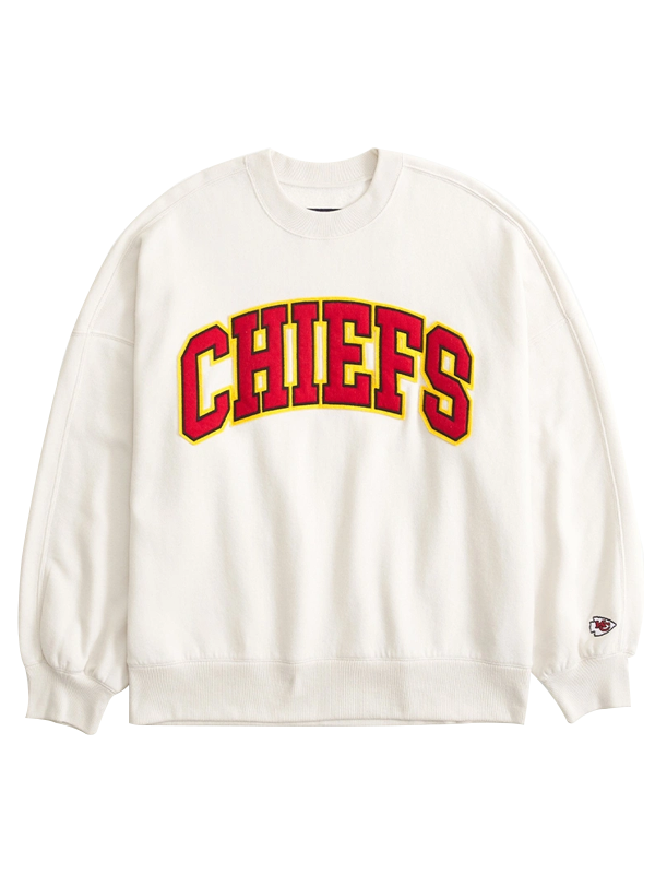 Kansas City Chiefs Graphic Crew Beige Sweatshirt