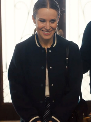 Kristen Bell Nobody Wants This Blue Varsity Bomber Jacket