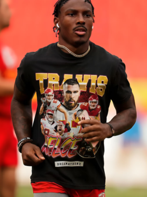 Mecole Hardman Custom Travis Kelce Black T-Shirt