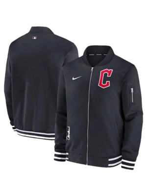 MLB Cleveland Guardians Black Bomber Jacket