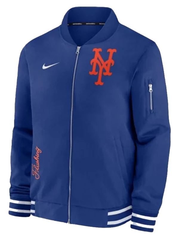 MLB Nike Dugout New York Mets Logo Bomber Jacket