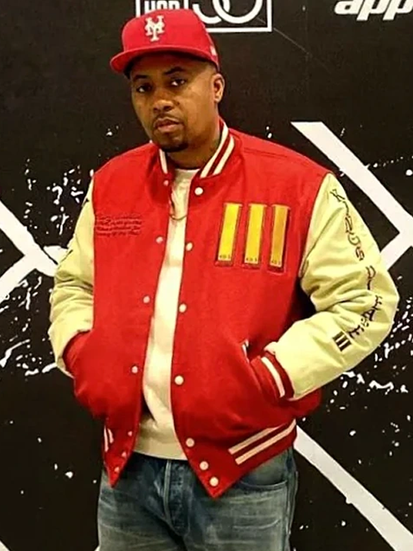 Nas KDIII Letterman Varsity Wool And Leather Jacket