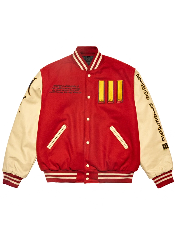 Nas KDIII Letterman Varsity Wool And Leather Jacket