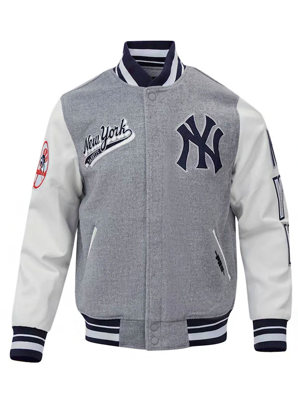 New York Yankees Fat Joe Wool and Leather Varsity Jacket