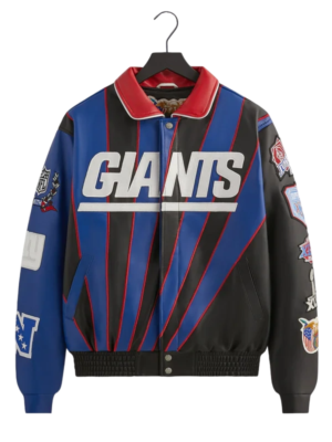 NFL Kith x Jeff Hamilton Giants Leather Varsity Jacket
