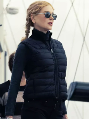 Nicole Kidman Lioness S2 Black Puffer Vest
