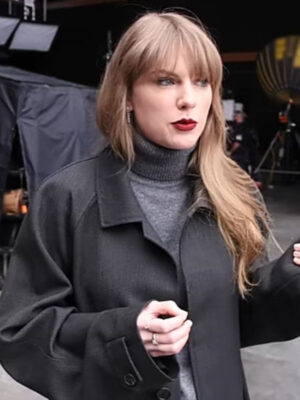 NYC Taylor Swift Black Oversized Black Wool Coat