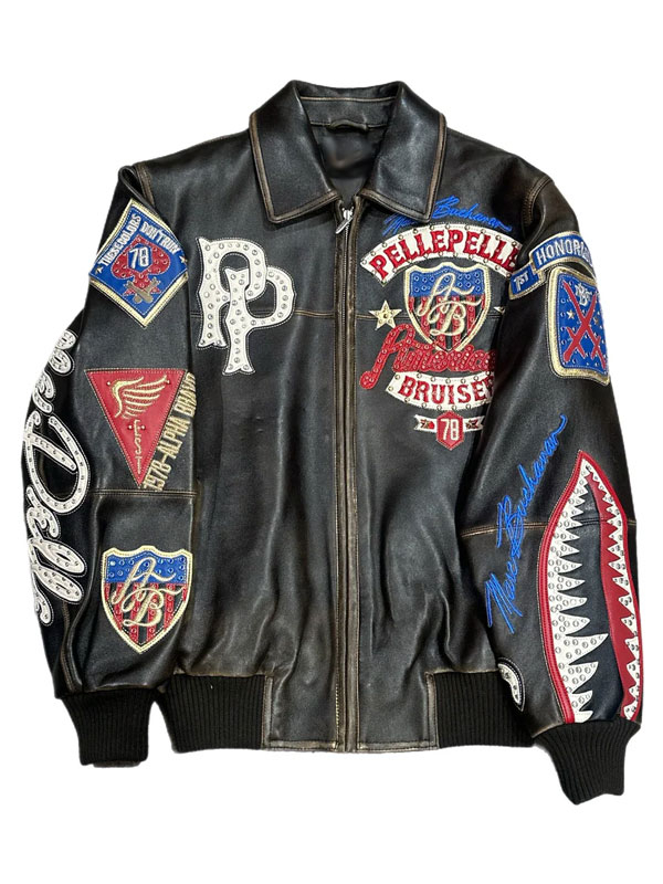 Pelle Pelle American Bruiser Leather Varsity Bomber Jacket