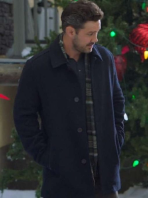 Ryan Paevey Under The Christmas Sky Wool Blue Coat